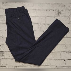 Ted Baker No Ordinary Joe Wool Dress Pants Navy 38R Unhemmed